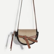 Romwe Knot Detail Flap Suede Crossbody Bag