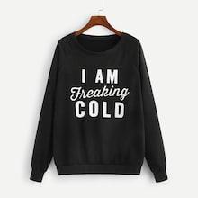 Romwe Plus Letter Print Sweatshirt