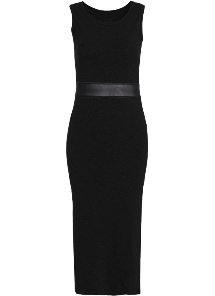 Romwe Round Neck Slim Black Dress