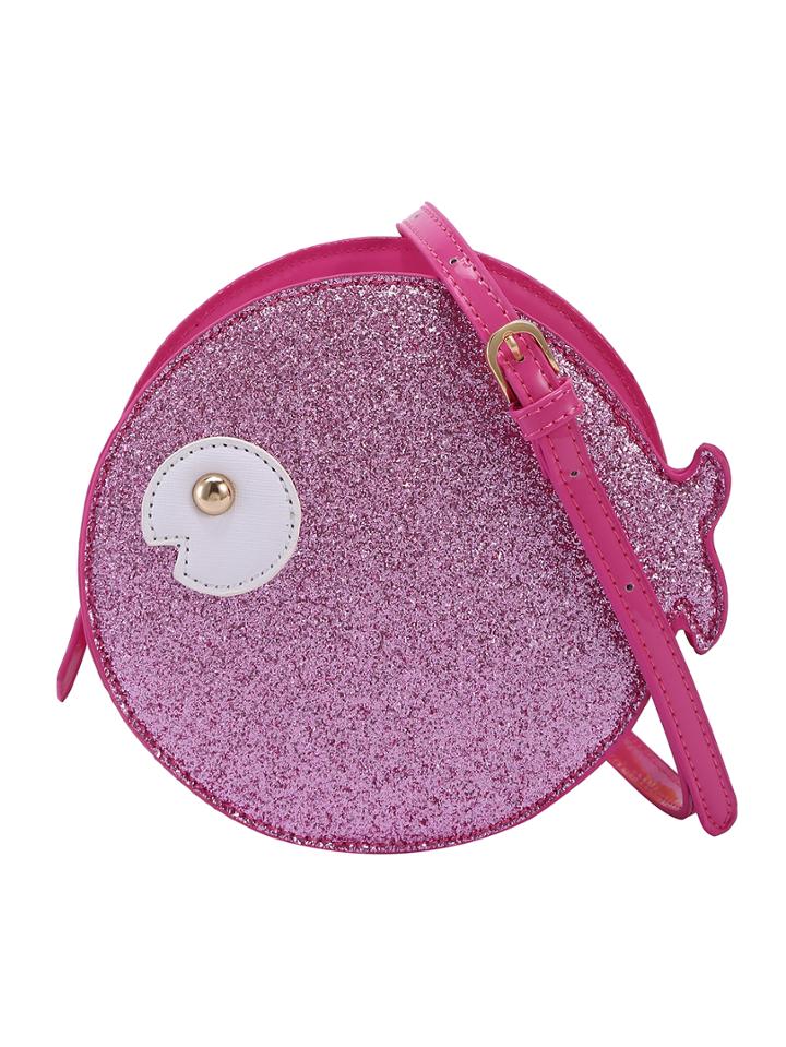 Romwe Pink Glitter Fish Bag