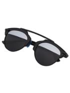 Romwe Black Cut Out Frame Fashion Sunglasses