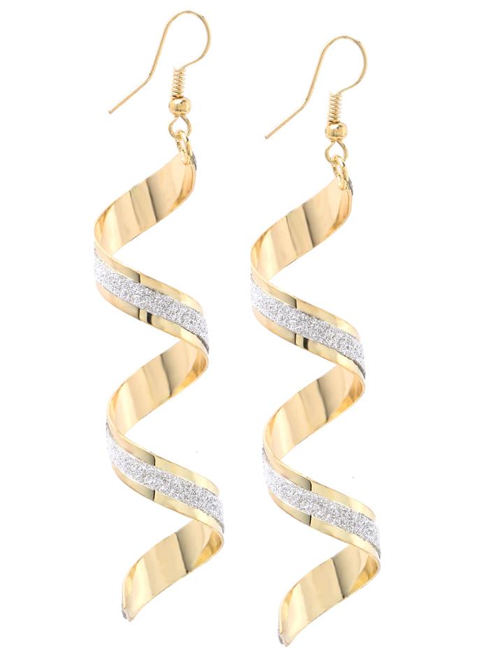 Romwe Twisted Matte Drop Earrings