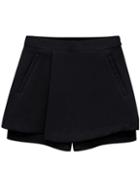 Romwe Pockets Black Skirt Shorts
