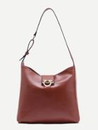 Romwe Brown Twistlock Closure Faux Leather Shoulder Bag