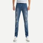 Romwe Men Ripped Wash Jeans