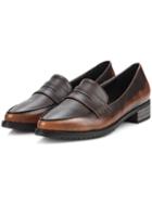 Romwe Brown Pointy Vintage Brush Flats