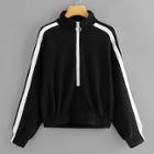 Romwe Quarter Zip Sweatshirt