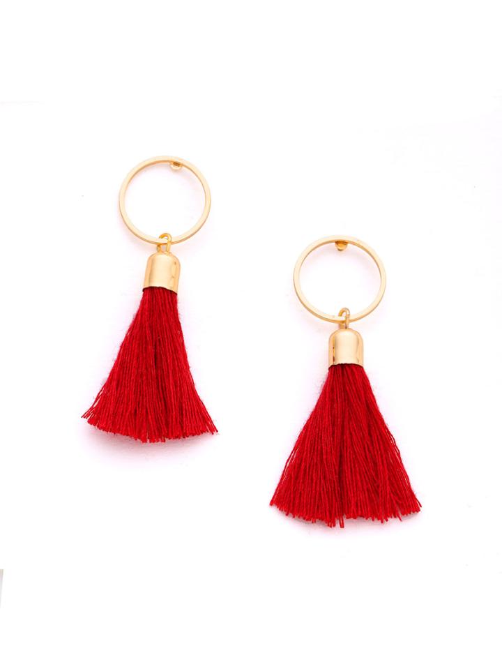 Romwe Tassel Design Cute Drop Earrings
