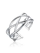 Romwe Criss Cross Design Plated Bangle