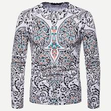 Romwe Men Ornate Print Tee
