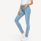 Romwe Skinny Solid Jeans