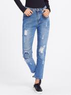 Romwe Ripped Patch Crop Jeans