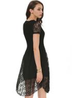 Romwe Embroidered Lace Loose Dress