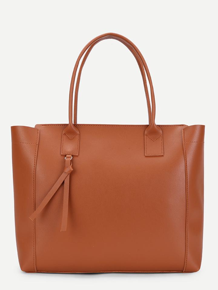 Romwe Over Sized Pu Tote Bag