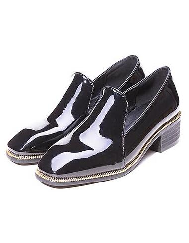 Romwe Black Square Toe Flat Shoes