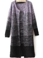 Romwe Ombre Long Purple Coat