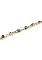 Romwe Yellow Diamond Gold Chain Link Bracelet