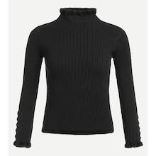 Romwe Ribbed Contrast Faux Fur Jumper