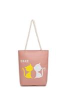 Romwe Cat Print Shopper Bag