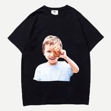 Romwe Guys Figure And Letter Back Print Tee