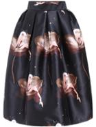 Romwe Beauty Print Zipper Skirt