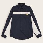Romwe Guys Patch Detail Two Tone Shirt