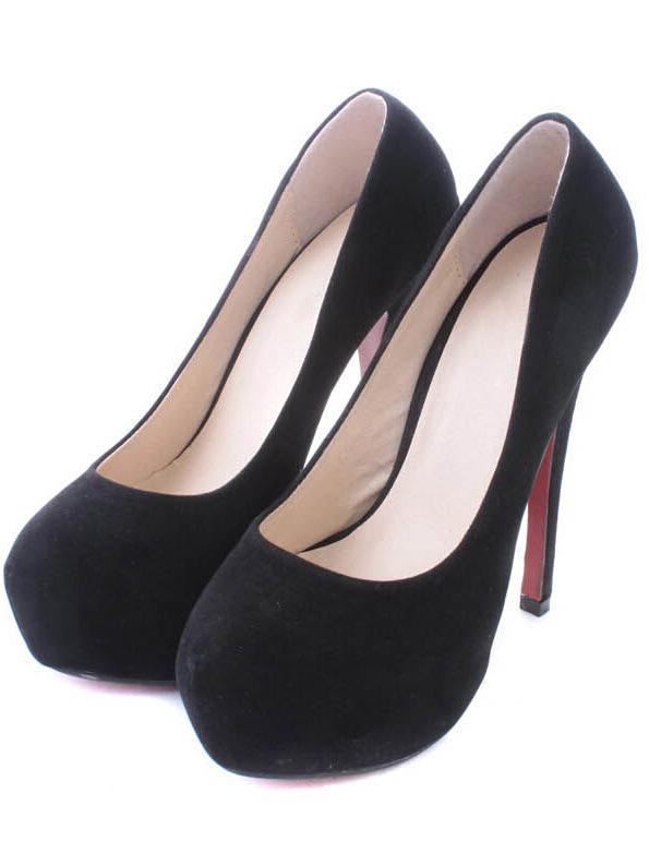 Romwe Black Hidden Platform Stiletto Heels