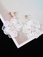 Romwe Lace Flower Drop Earrings