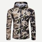 Romwe Guys Zip Camo Hooded Jacket