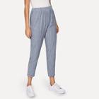 Romwe Pinstriped Elastic Waist Pants