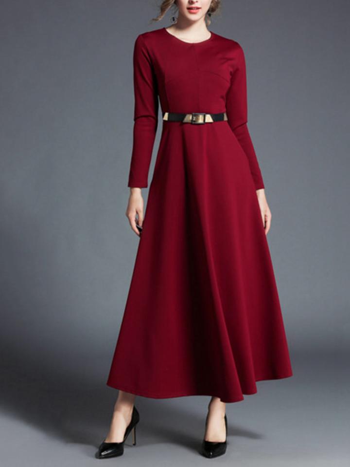 Romwe Longline Dress With Belt