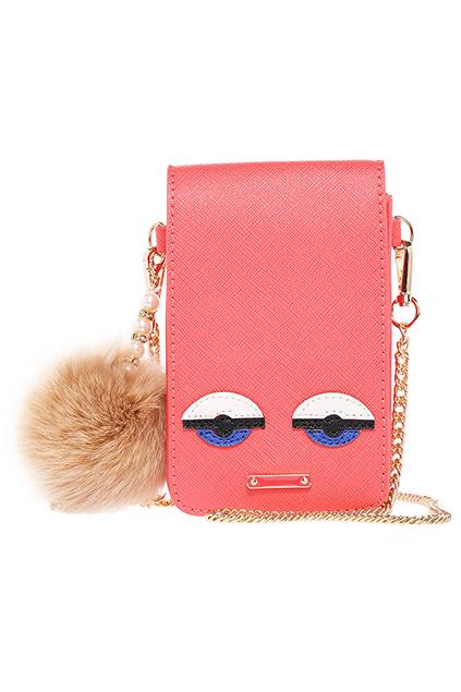 Romwe Smiling Face Stitching Watermelon-red Bag