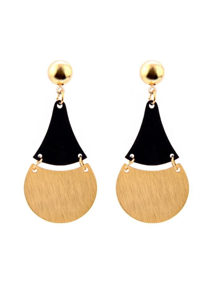 Romwe Two Tone Drop Earrings
