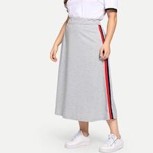 Romwe Plus Tape Detail Skirt