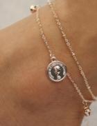 Romwe Layered Chain Anklet With Small Bell