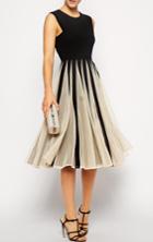 Romwe Color-block Sleeveless With Mesh Pleated Dress