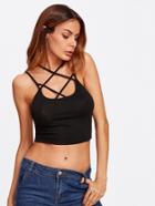 Romwe Two Way Strappy Crop Cami Top