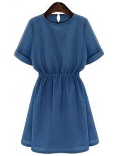 Romwe Rolled Sleeve Blouson Dress