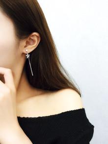 Romwe Open Star & Bar Drop Earrings