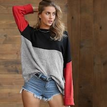 Romwe Color Block Longline Jumper