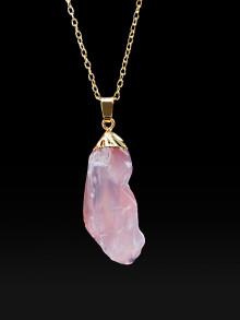 Romwe Random Gemstone Pendant Necklace 1pc