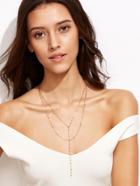 Romwe Gold Plated Layered Y Necklace