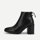 Romwe Bow Tie Chunky Heeled Boots