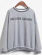 Romwe Include Galaxy Print Grey Sweatshirt