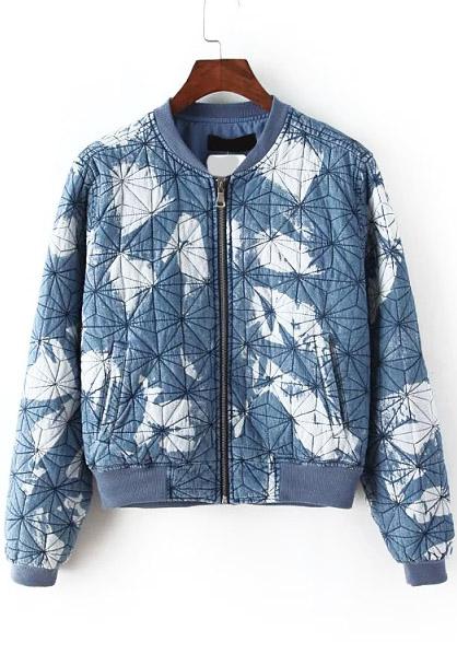 Romwe With Zipper Tie-dye Coat