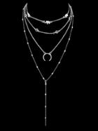 Romwe Retro Crescent Multi-layer Necklace