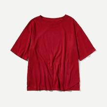 Romwe Men Asymmetric Hem Solid T-shirt