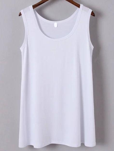 Romwe Scoop Neck White Tank Top