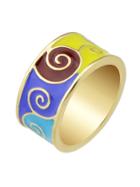 Romwe Blue-8 Round Gold Plated Finger Rings
