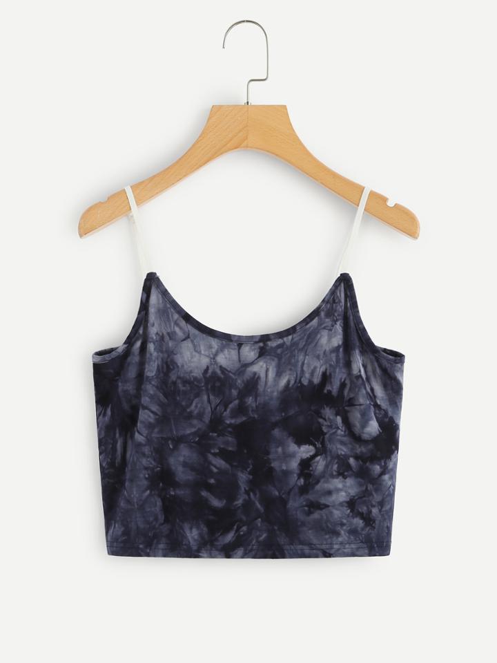 Romwe Water Color Crop Cami Top